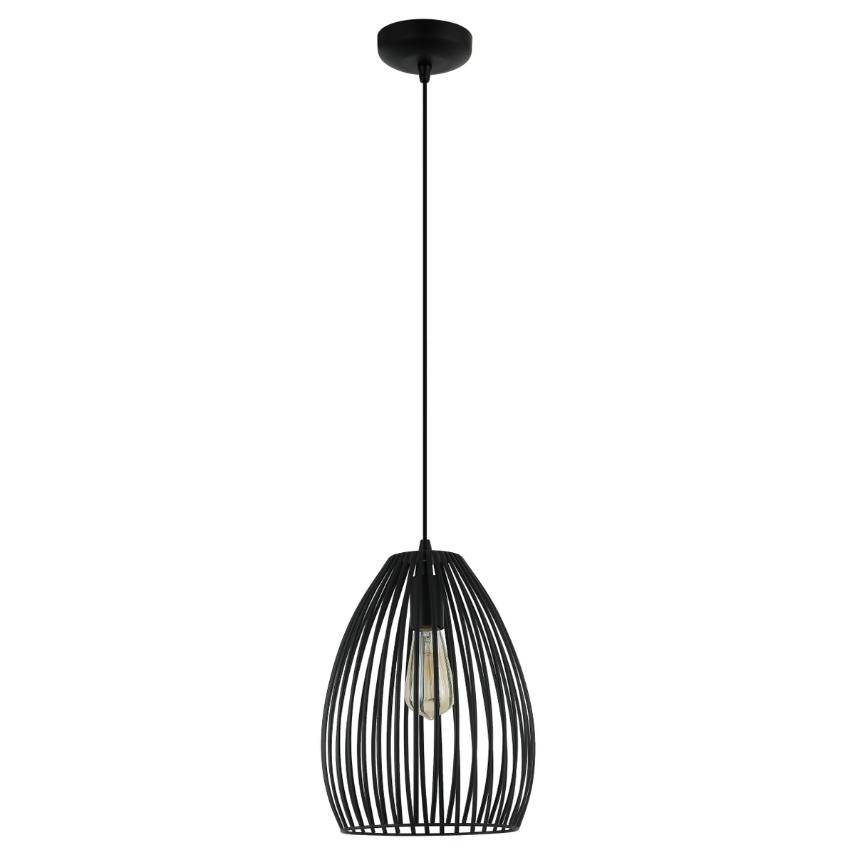 De zwarte Rho hanglamp voegt een moderne industriële touch toe aan je interieur.