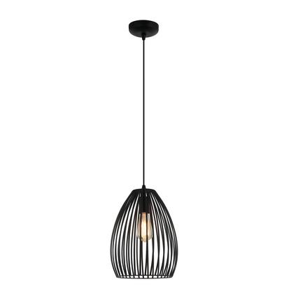 Deze zwarte Rho hanglamp van metaal geeft een stoere, industriële uitstraling aan je interieur.