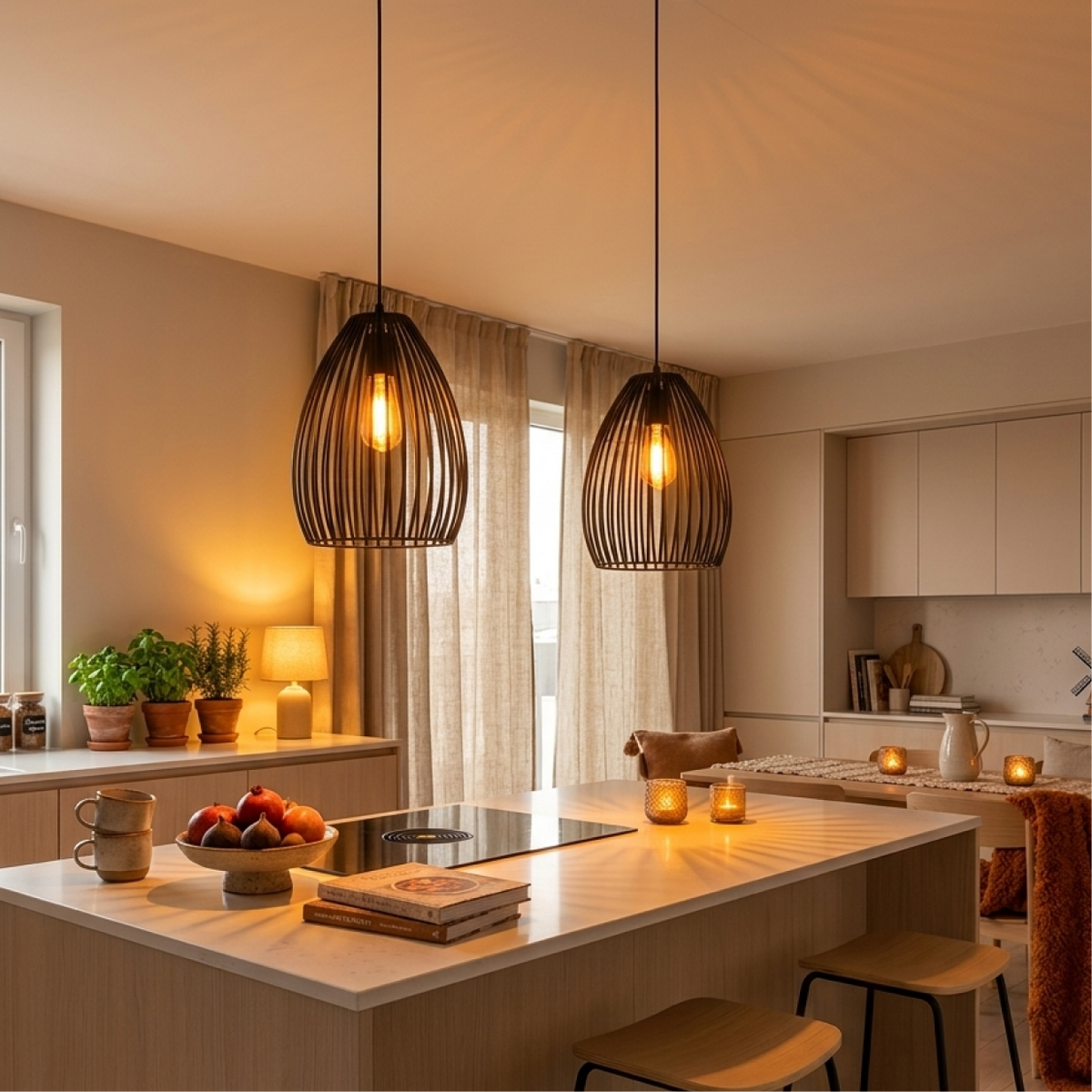 Illuminate your space with the striking black Rho pendant light.