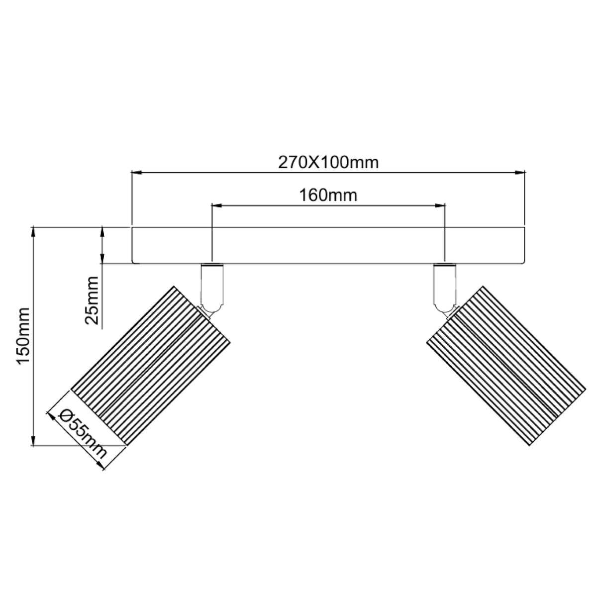 Robuuste zwarte plafondlamp Rigo met een industriële uitstraling.