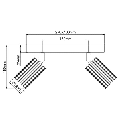 Robuuste zwarte plafondlamp Rigo met een industriële uitstraling.