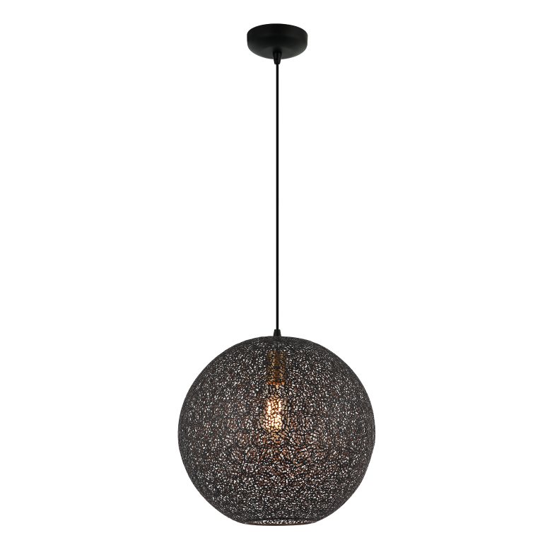 De zwarte Rolo hanglamp heeft een tijdloos ontwerp en voegt een vleugje elegantie toe aan elke ruimte.