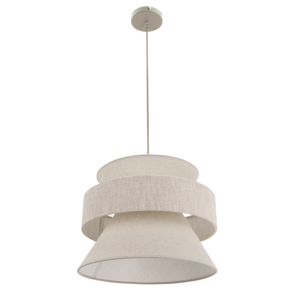 De beige Scarlisa hanglamp voegt een warme, Japandi sfeer toe aan je interieur. Perfect voor een gezellige eethoek.