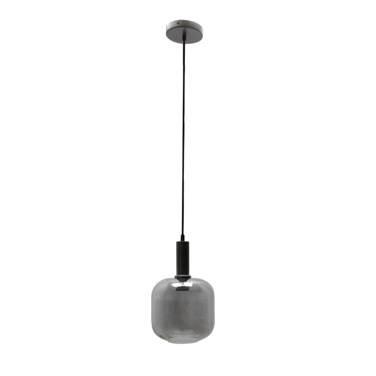 Een gedetailleerde weergave van de zwarte Specchio hanglamp. Deze lamp voegt een moderne touch toe aan je interieur.