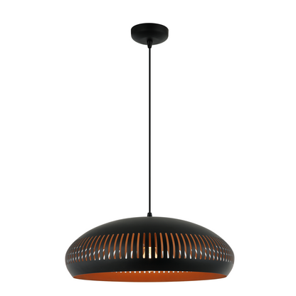 Experience the bold allure of the Strisce black pendant light.