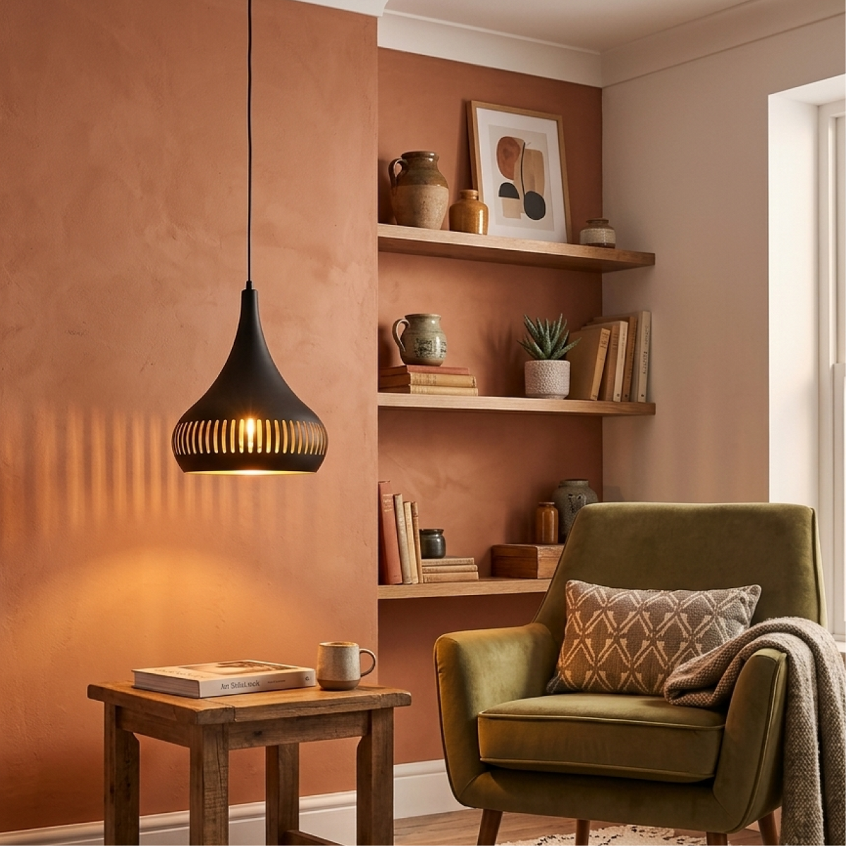 Illuminate your space with the black metal Strisce pendant light. Its industrial charm adds character to any room.
