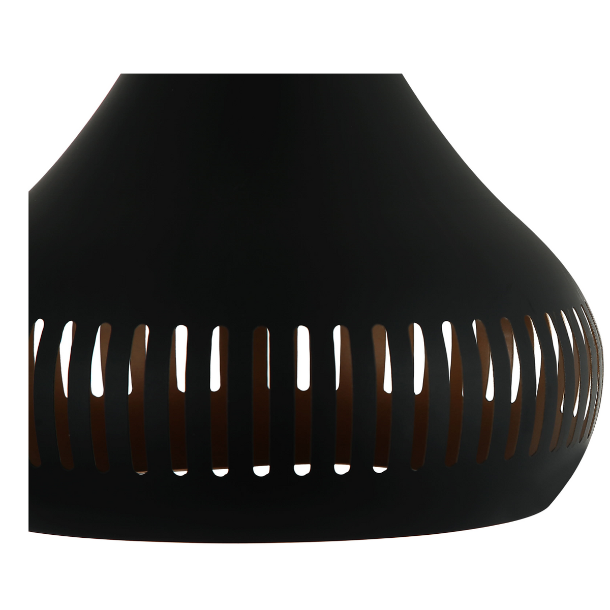 The black Strisce pendant light boasts an industrial charm. Perfect for adding a bold statement to any room.