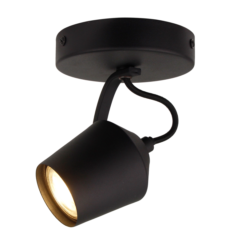 Strakke zwarte plafondlamp Tavola met een modern design. Perfect voor een eigentijdse sfeer in elk interieur.