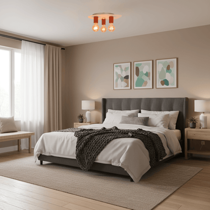 Vibrante rode plafondlamp Colorato brengt energie in je interieur. Perfect voor een speelse en levendige sfeer.