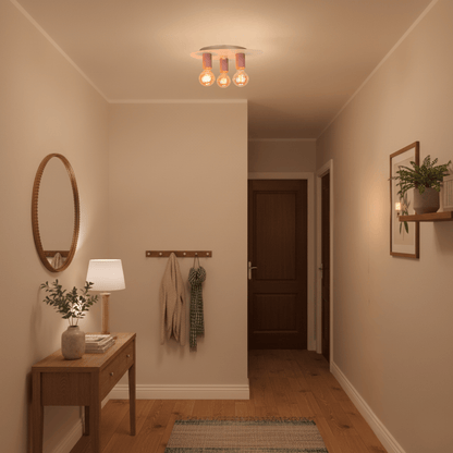 Deze opvallende rode plafondlamp brengt levendige kleur in je interieur. Perfect voor een speelse en uitnodigende sfeer.