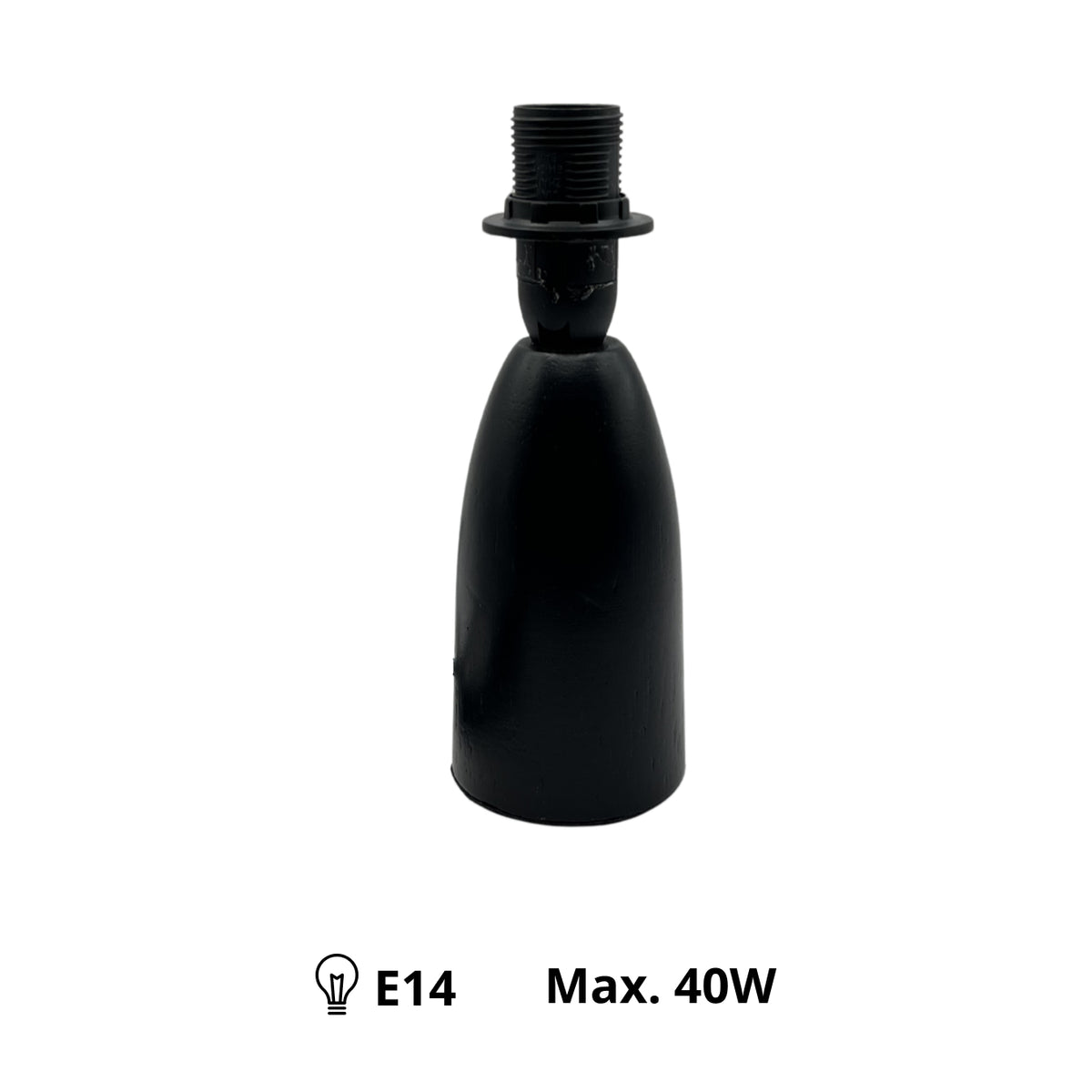 Zwart houten lampenvoet van 15 cm in Scandinavische stijl. Perfect voor een moderne touch in jouw interieur.