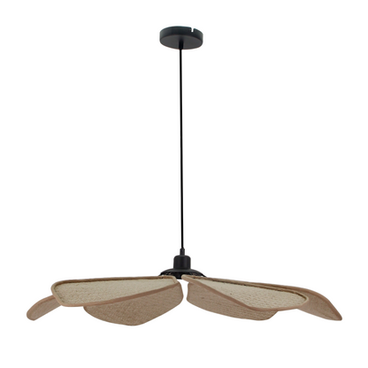 Detailfoto van de natuurlijke Corvo hanglamp, bohemian flair voor een warme ambiance. Perfect voor een gezellig interieur.