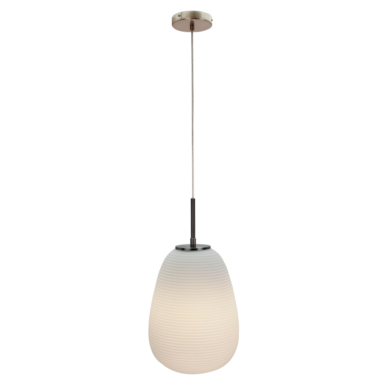 Moderne hanglamp Costola in wit en transparant voor een frisse uitstraling.