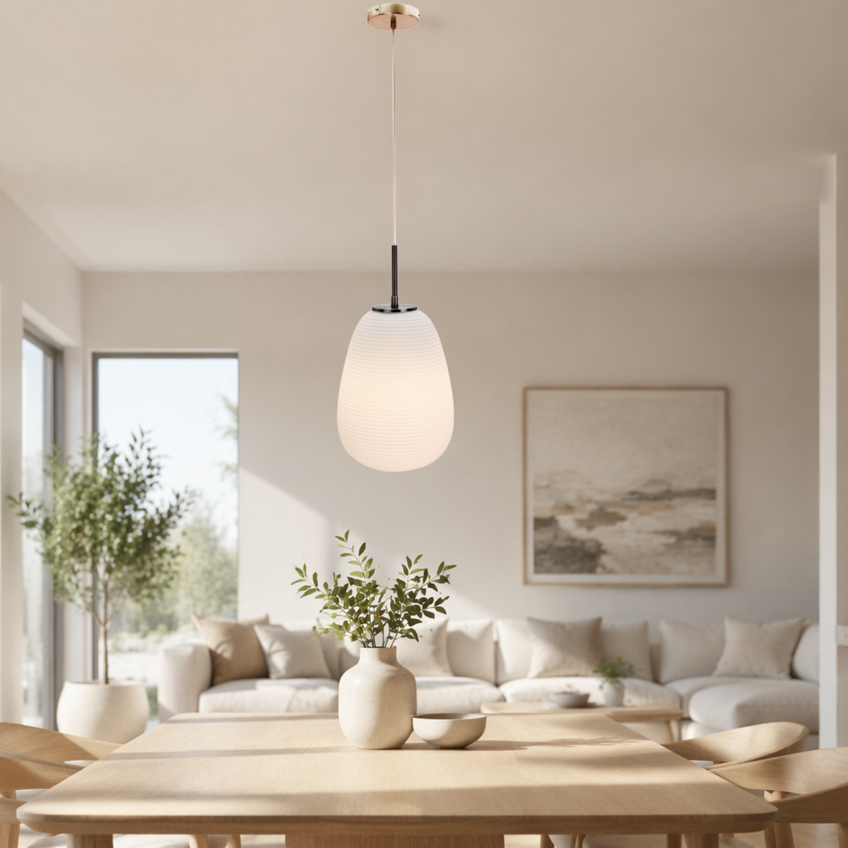 De Costola hanglamp in wit en zilver voegt een moderne touch toe aan je interieur.