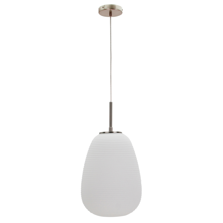 Detail van de moderne Costola hanglamp in wit en transparant. Een prachtige toevoeging voor een eigentijdse uitstraling.