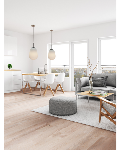 De Costola hanglamp in wit en zilver geeft een eigentijdse uitstraling aan je interieur.