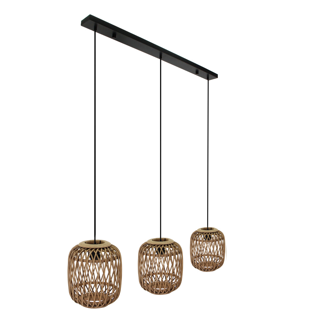 Detailopname van de bruine Nature Diagonaal hanglamp in een landelijke stijl. Perfecte toevoeging voor een warme, gezellige sfeer.