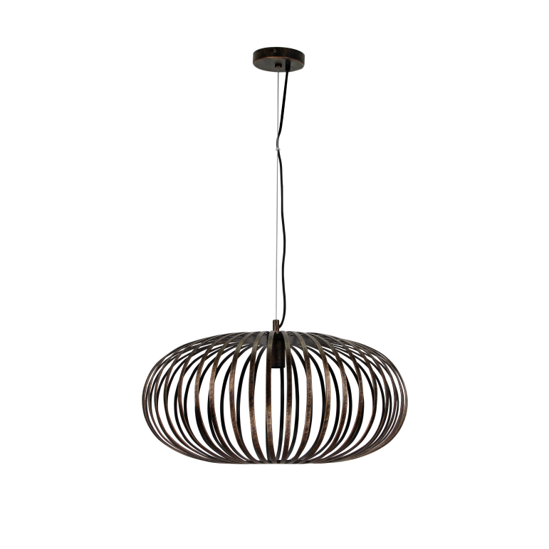 De bronzen Curvato hanglamp geeft een industriële uitstraling. Perfect voor een sfeervolle dining of lounge ruimte.