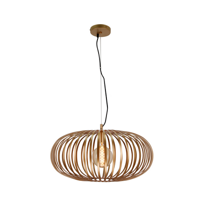 Illuminate your space with the Curvato pendant light in gold. A stunning industrial piece that elevates any room's decor.