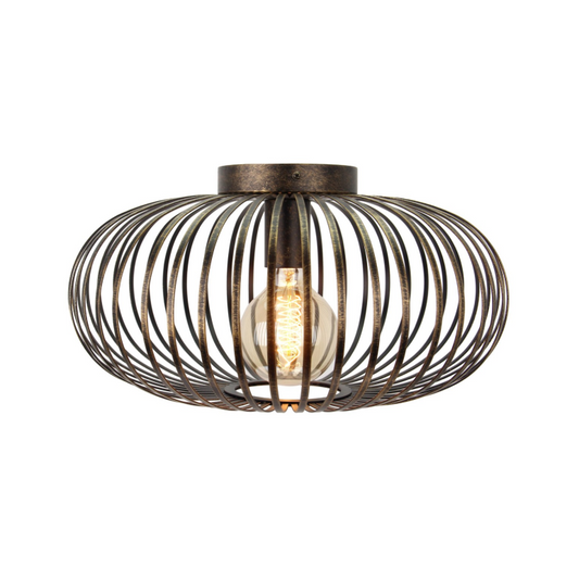 De bronzen Curvato plafondlamp straalt industriële charme uit. Perfect voor een sfeervolle ambiance in jouw interieur.