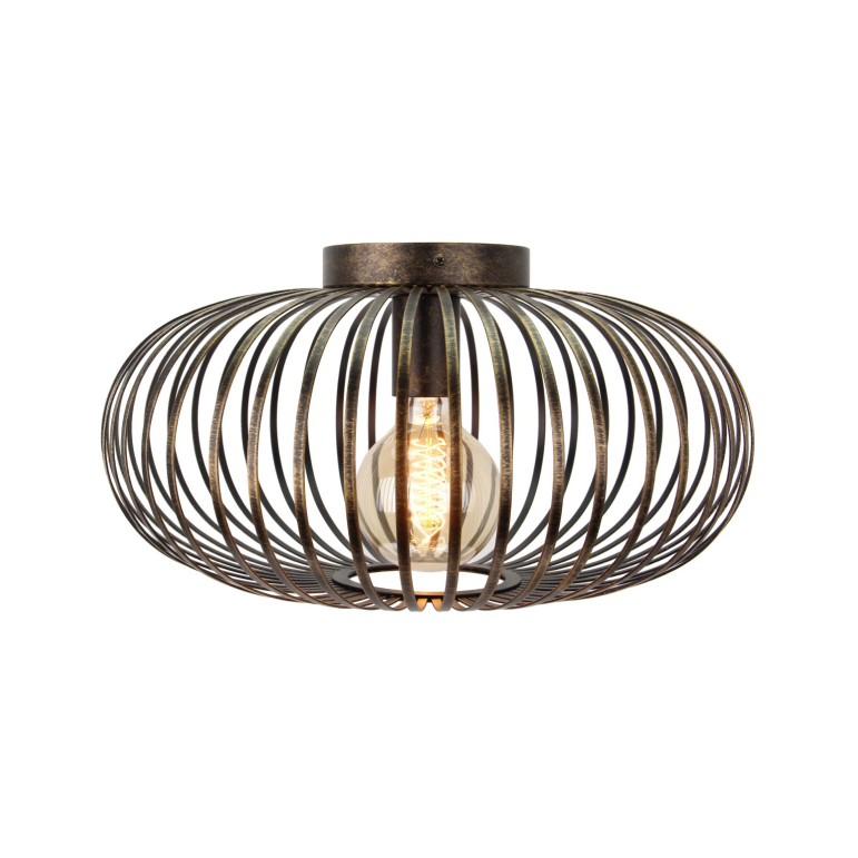 De bronzen Curvato plafondlamp straalt industriële charme uit. Perfect voor een sfeervolle ambiance in jouw interieur.