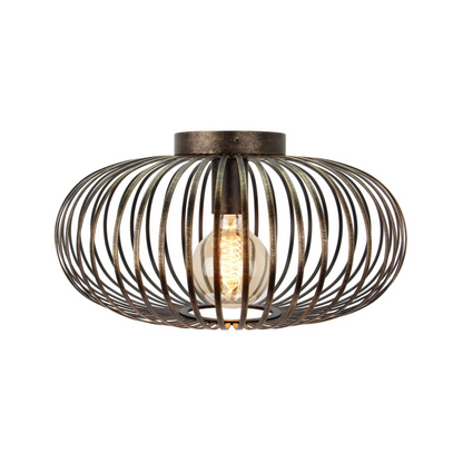 De bronzen Curvato plafondlamp straalt industriële charme uit. Perfect voor een sfeervolle ambiance in jouw interieur.