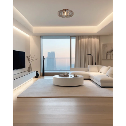De bronzen Curvato plafondlamp biedt een warme, industriële sfeer. Perfect voor het verlichten van je favoriete ruimtes.