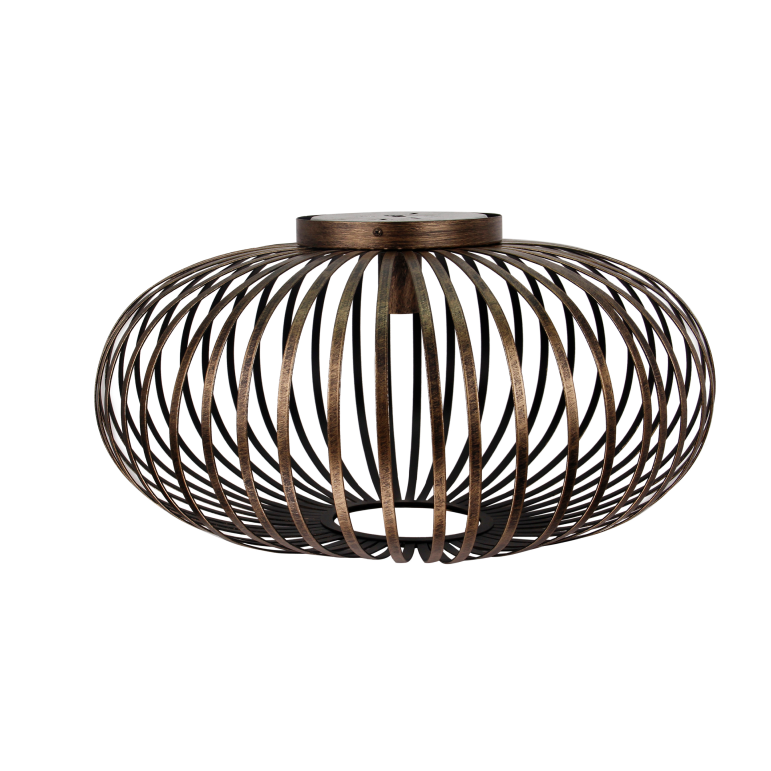 De bronzen Curvato plafondlamp heeft een stoer industrieel design. Een opvallend statement voor elke moderne ruimte.