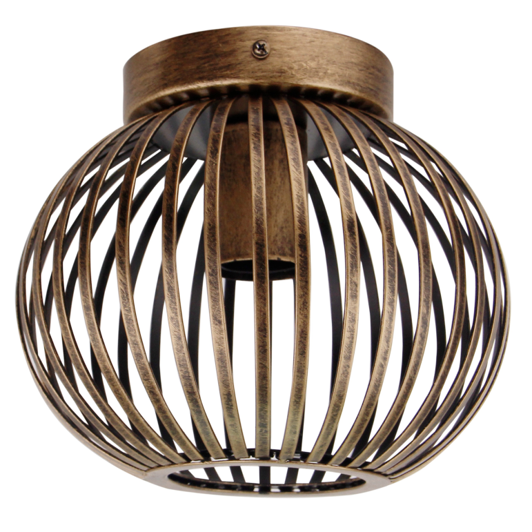 Intricate bronze ceiling light in an industrial style. Its unique design enhances any contemporary interior beautifully.
