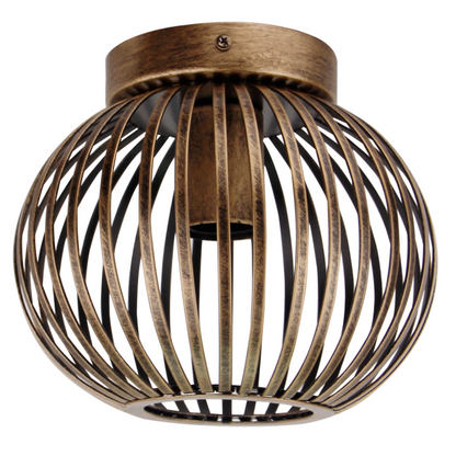 Intricate bronze ceiling light in an industrial style. Its unique design enhances any contemporary interior beautifully.