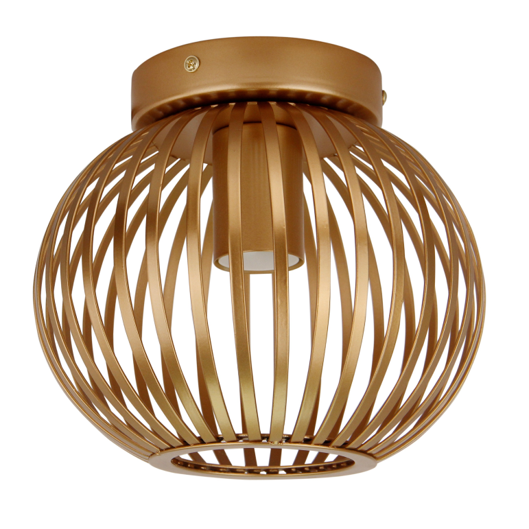 Detailfoto van de Curvato plafondlamp in brons. Dit moderne ontwerp voegt een warme, luxe uitstraling toe aan elke ruimte.