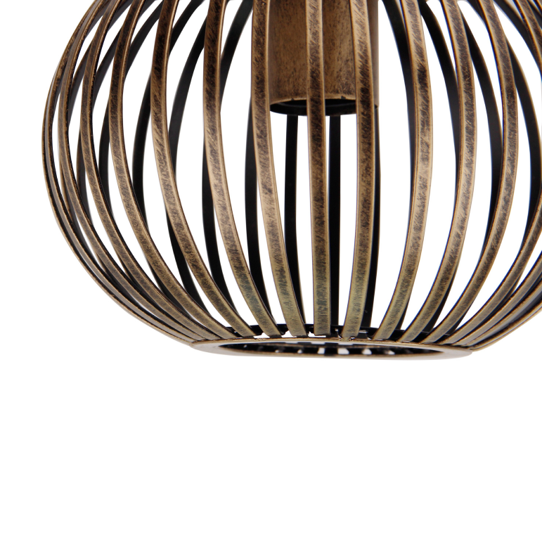 Close-up of the bronze Curvato ceiling light, showcasing its industrial charm and elegant curves for modern interiors.