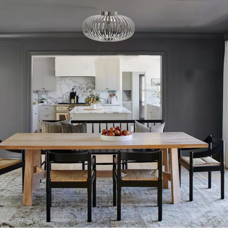 Glistening chrome ceiling light adds a modern touch to any room. Perfect for enhancing ambiance and style.