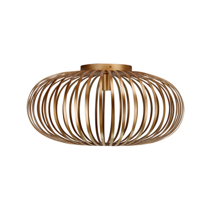De Curvato plafondlamp in goud straalt moderne elegantie uit. Een prachtstuk dat elke kamer verlicht met stijl.