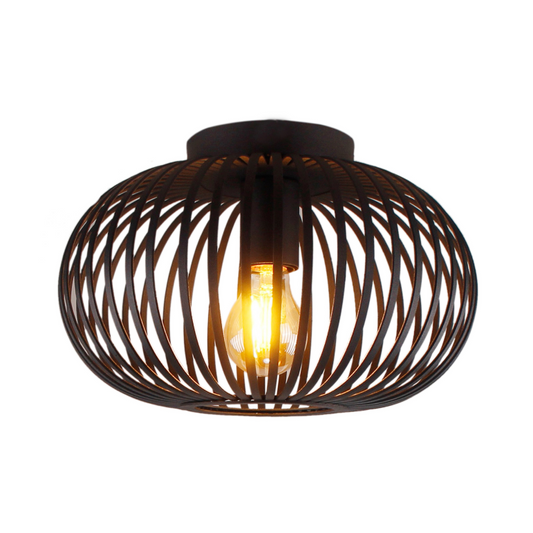 De Curvato plafondlamp in matzwart geeft een industriële flair aan elk interieur. Perfect voor stijlvolle verlichting.