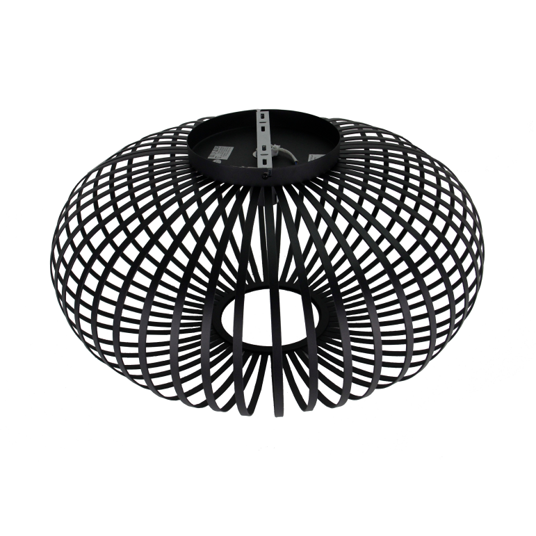 De Curvato plafondlamp in zwart voegt een industriële touch toe. Perfect voor sfeervolle verlichting in moderne interieurs.