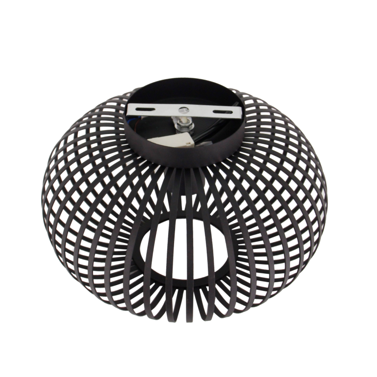 Deze zwarte plafondlamp uit de Curvato-serie voegt een stoere industriële touch toe aan jouw interieur.