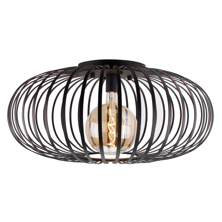 Moderne plafondlamp Curvato in chic zwart. Een statement stuk dat elke ruimte van een eigentijdse sfeer voorziet.