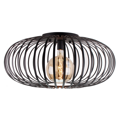 Moderne plafondlamp Curvato in chic zwart. Een statement stuk dat elke ruimte van een eigentijdse sfeer voorziet.