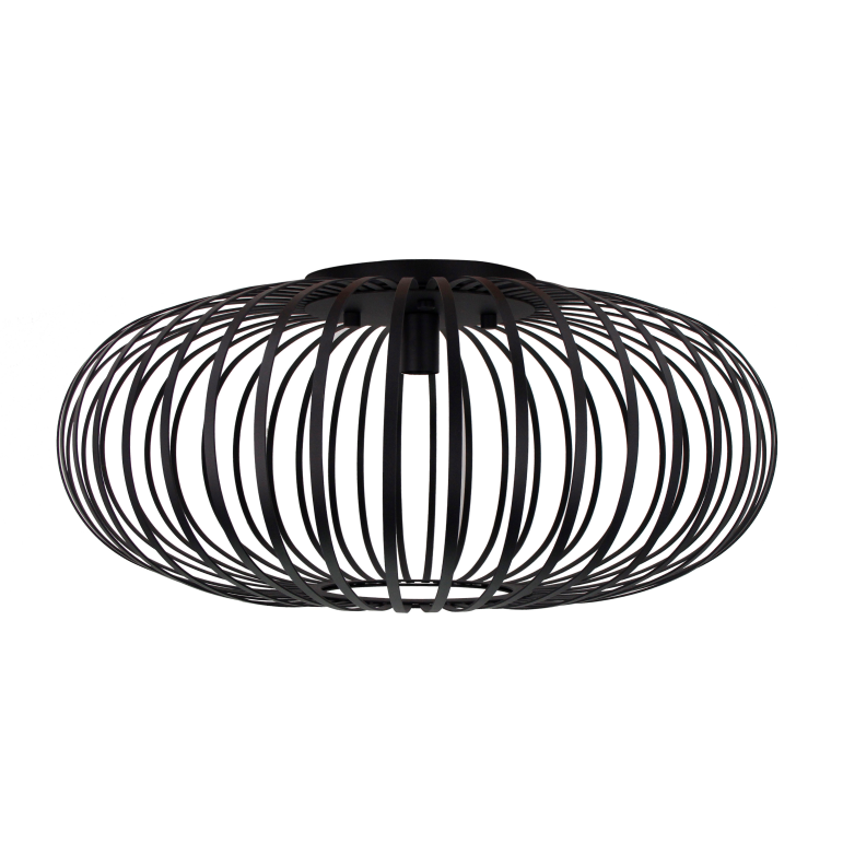 De Curvato plafondlamp in zwart heeft een modern design dat elke ruimte een eigentijdse uitstraling geeft.