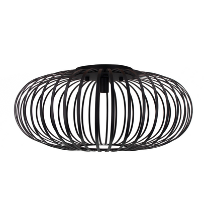 De Curvato plafondlamp in zwart heeft een modern design dat elke ruimte een eigentijdse uitstraling geeft.