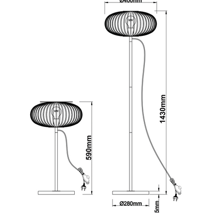 De zwarte Curvato vloerlamp heeft een industrieel design en voegt karakter toe aan elke kamer.