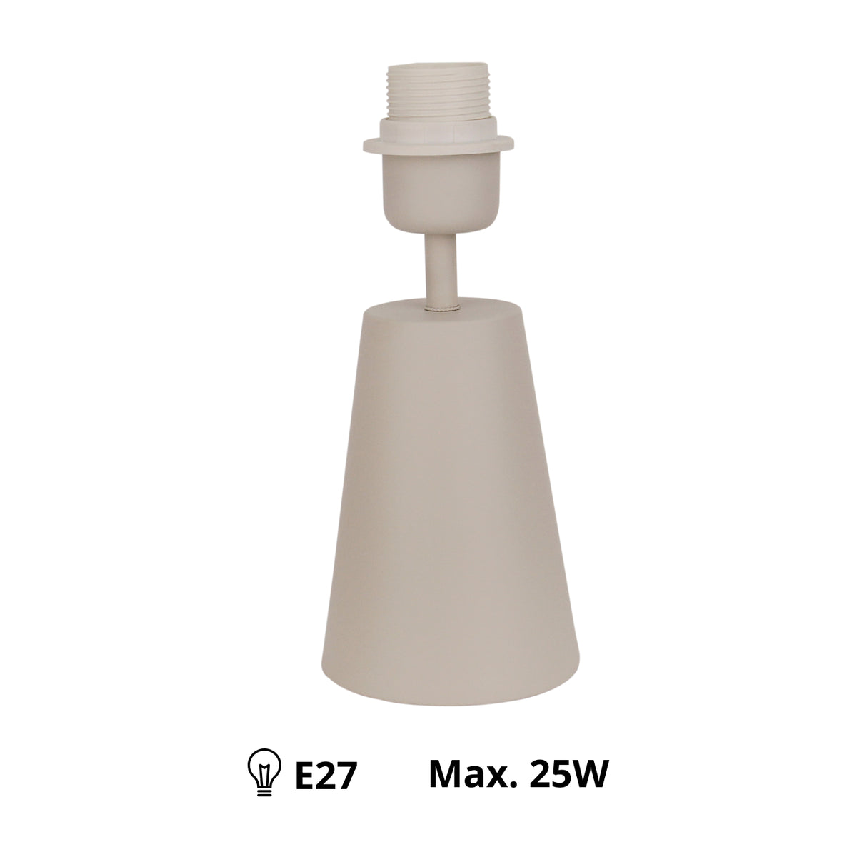 Detail van de zandkleurige lampenvoet Faro. Een elegante basis die elke lamp een warme uitstraling geeft.