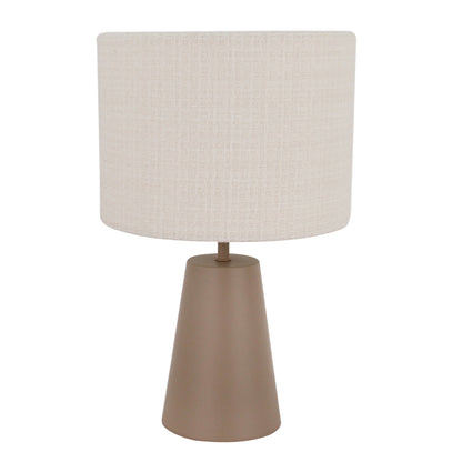 Deze taupe Faro tafellamp heeft een eigentijds design. Perfect voor een sfeervolle toevoeging aan je interieur.