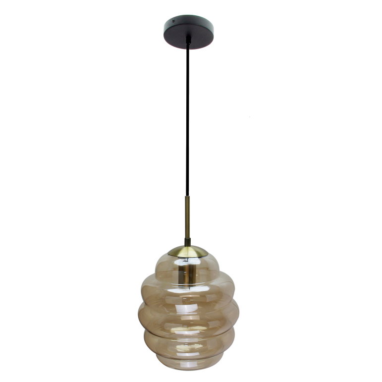 Detail van de moderne zwarte hanglamp Favo. Perfect voor een eigentijdse uitstraling in je interieur.