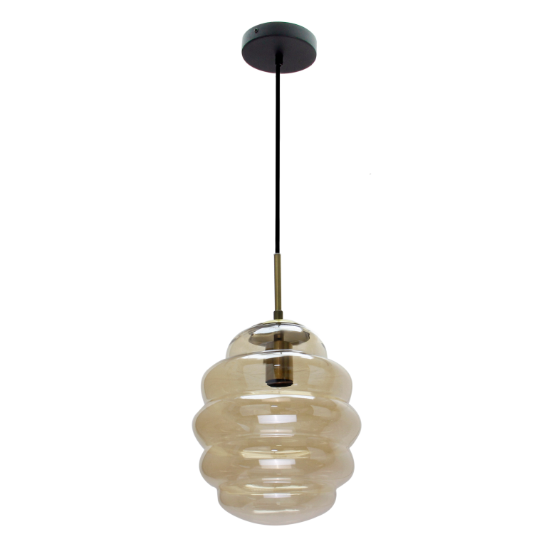 Deze gedetailleerde zwart met gouden hanglamp voegt een luxe touch toe aan uw interieur. Perfect voor boven de eettafel.