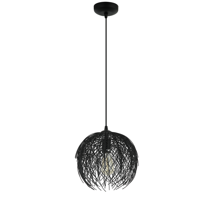 Detail van de zwarte Filo Sottile hanglamp, modern en verfijnd. Perfect voor een eigentijdse sfeer in jouw interieur.