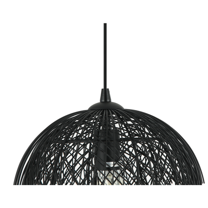 Deze detailfoto toont de zwarte Filo Sottile hanglamp met een moderne uitstraling.