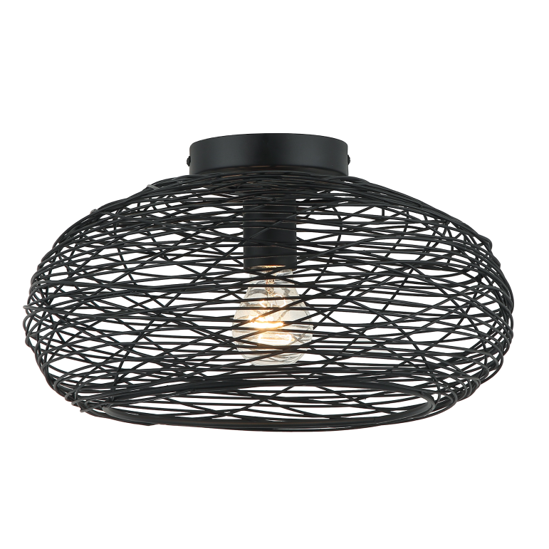 Moderne zwarte plafondlamp Filo Sottile met een strakke afwerking. Ideaal voor het creëren van een sfeervolle ambiance.