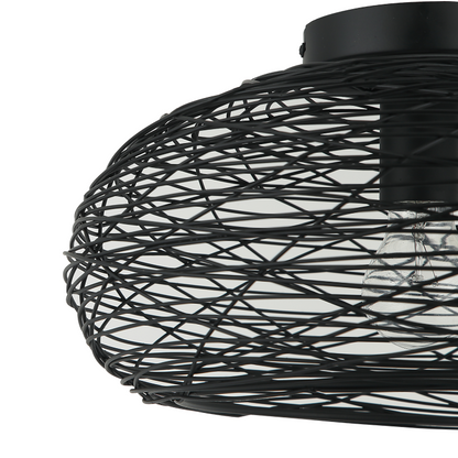 Details van de moderne zwarte Filo Sottile plafondlamp met een strakke uitstraling. Perfect voor hedendaagse interieurs.